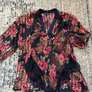 Vtg Victoria secret gold label teddie set Floral medium